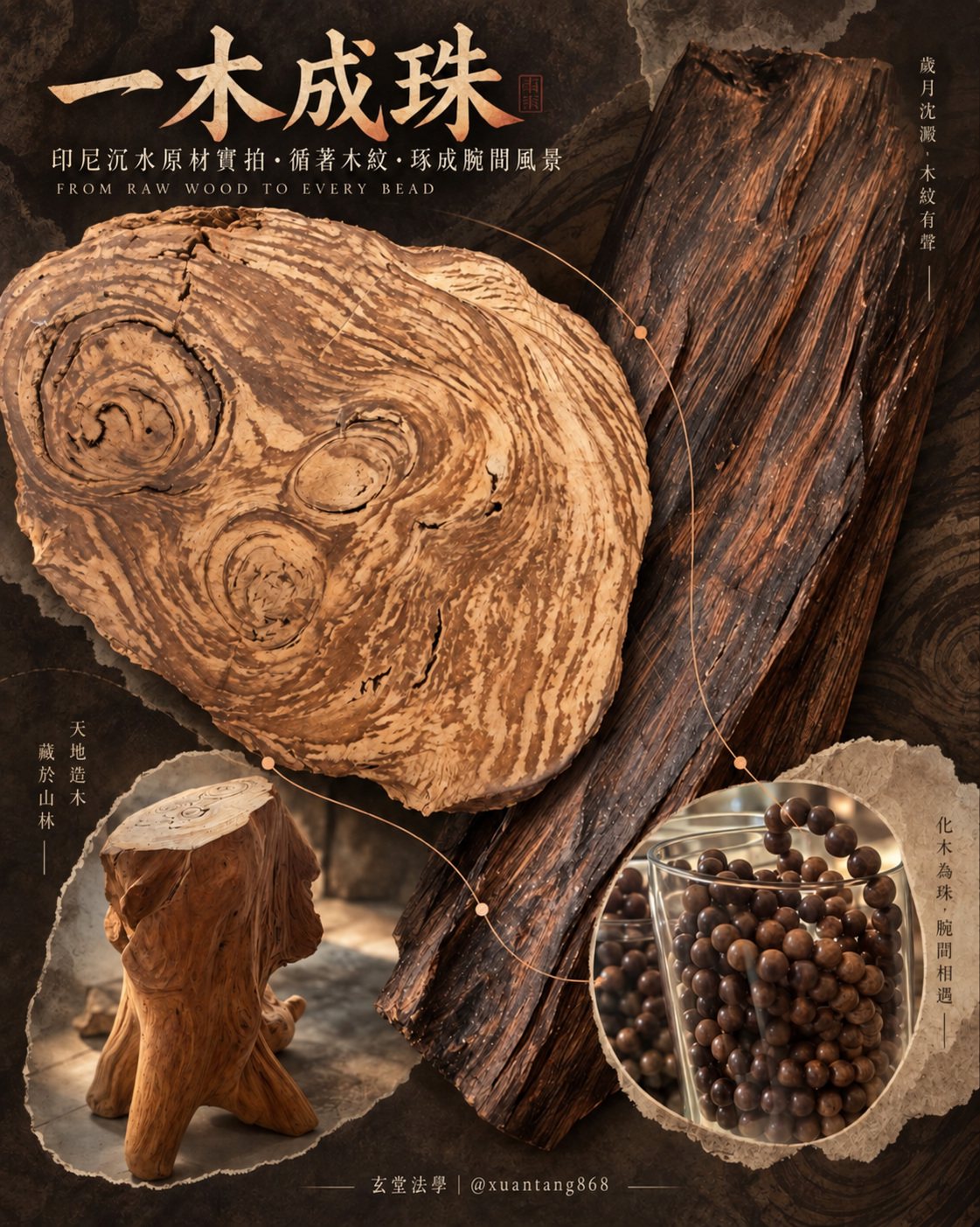 印尼沉水原木與手串製作素材